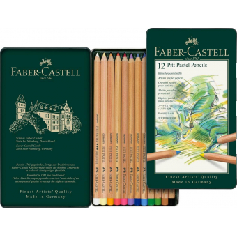 Faber-Castell Pastelpotlood Pitt metalen etui a 12 stuks (FC-112112)