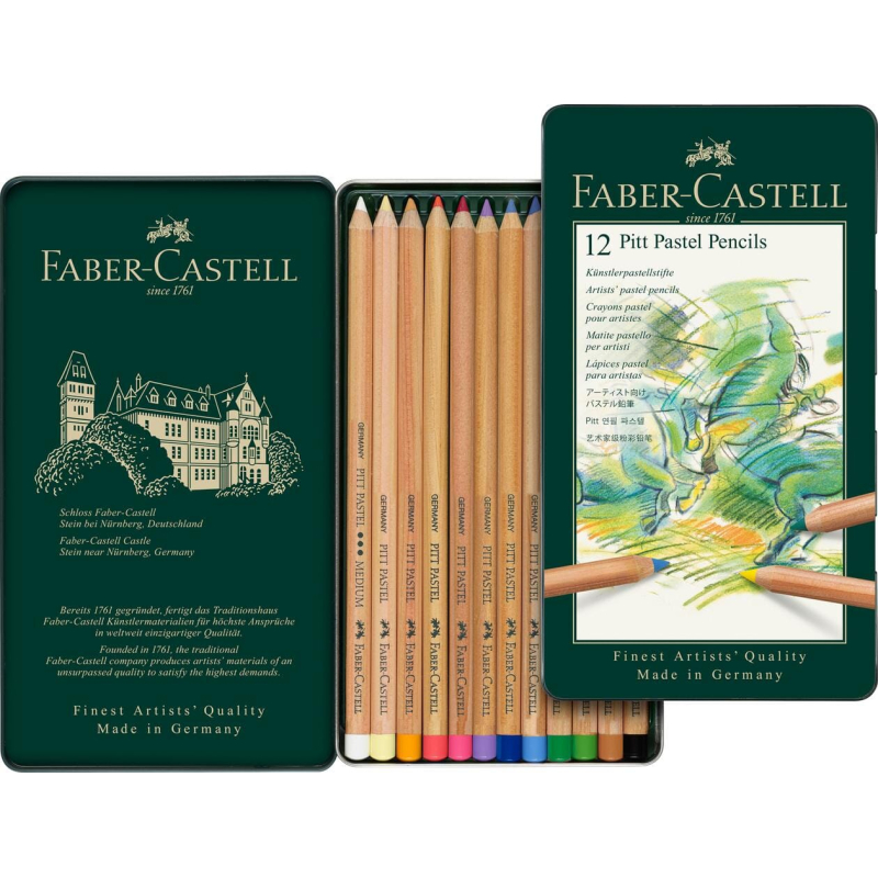 Faber-Castell pastelpotlood Pitt metalen etui a 12 stuks (FC-112112)