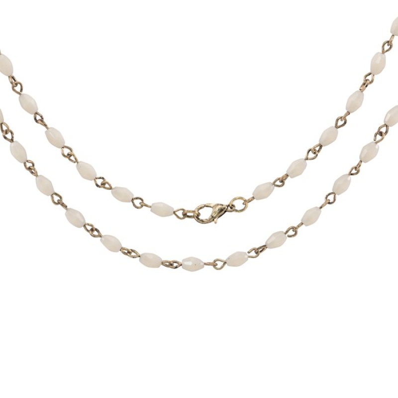 Tim Holtz  Idea-ology Assemblage chain 18" Oblong white beaded (THA20095)