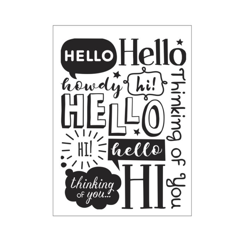Darice • Embossing sjabloon verpreid hello and hi lettertypen (30041294)