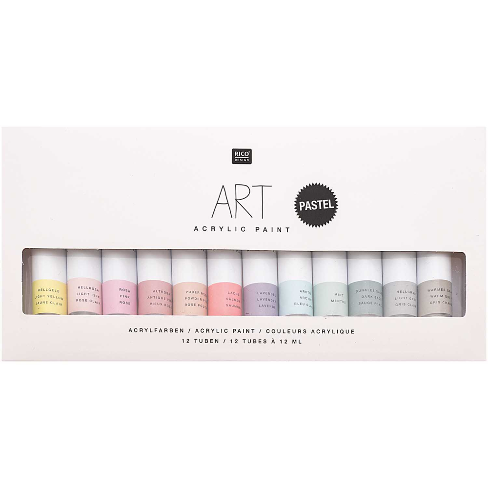 Rico Design ART ACRYLIC SET pastel -12X12ML (7018.175)