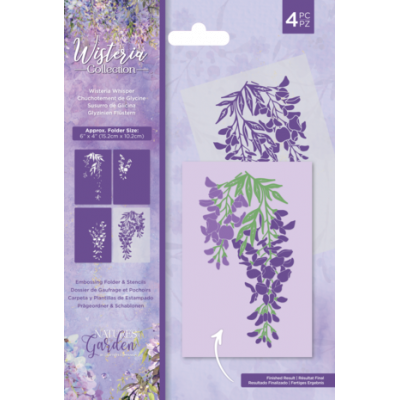 Crafter's Companion Wisteria Collection Embossing Folder & Stencil Wisteria Whisper (NG-WC-EF5-WWHIS) ( NG-WC-EF5-WWHIS)