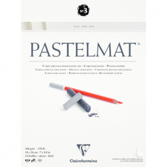 Clairefontaine Pastelmat® blok n°3 12 blad 360g 18x24cm - Wit (96001C)
