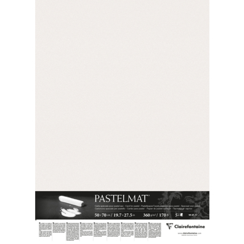Clairefontaine Pastelmat 50 x 70 cm Wit 96010C (per vel)
