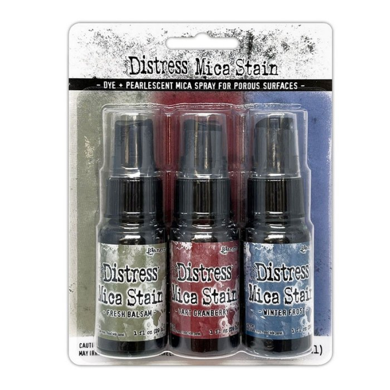 Tim Holtz Ranger Distress Mica Stains Spray  Holiday Set 3 (TSCK81159)