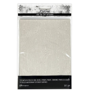 Tim Holtz Ranger Distress Holiday Woodgrain Cardstock Light Grey 10sheets (TSCK81197)