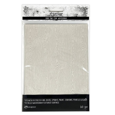 Ranger • Distress Holiday Woodgrain Cardstock Light Grey 10sheets TSCK81197