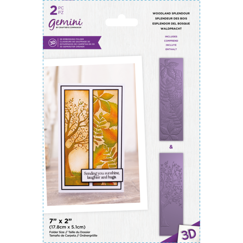 Gemini Floral Panel 3D Embossing Folder Woodland Splendour (GEM-EF2-3D-WOSP) ( GEM-EF2-3D-WOSP)