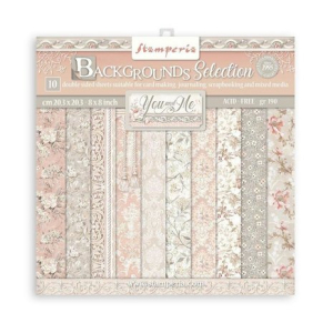 Stamperia Backgrounds Selection You and Me 8x8 Inch Paper Pack (SBBS62)