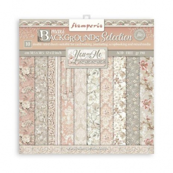 Stamperia Maxi Background You and Me 12x12 Inch Paper Pack (SBBL114)