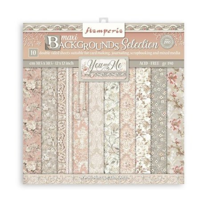 Stamperia Maxi Background You and Me 12x12 Inch Paper Pack (SBBL114)