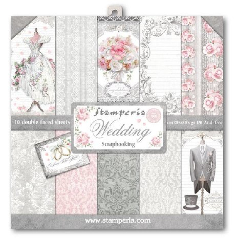 Stamperia Wedding 12x12 Inch Paper Pack (SBBL18)