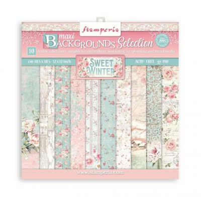 Stamperia Sweet Winter Maxi Background 12x12 Inch Paper Pack (SBBL124)