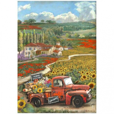 Stamperia Sunflower Art A4 Rice Paper Vintage Car (6 pcs) (DFSA4769)