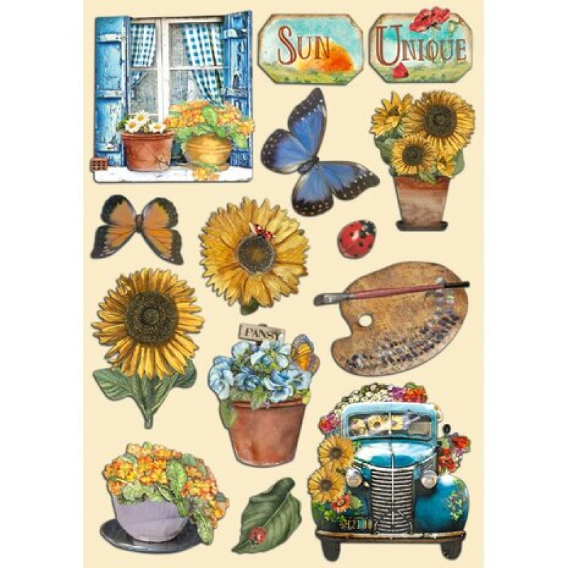 Stamperia Sunflower Art Colored Wooden Shape A5 (KLSP139)