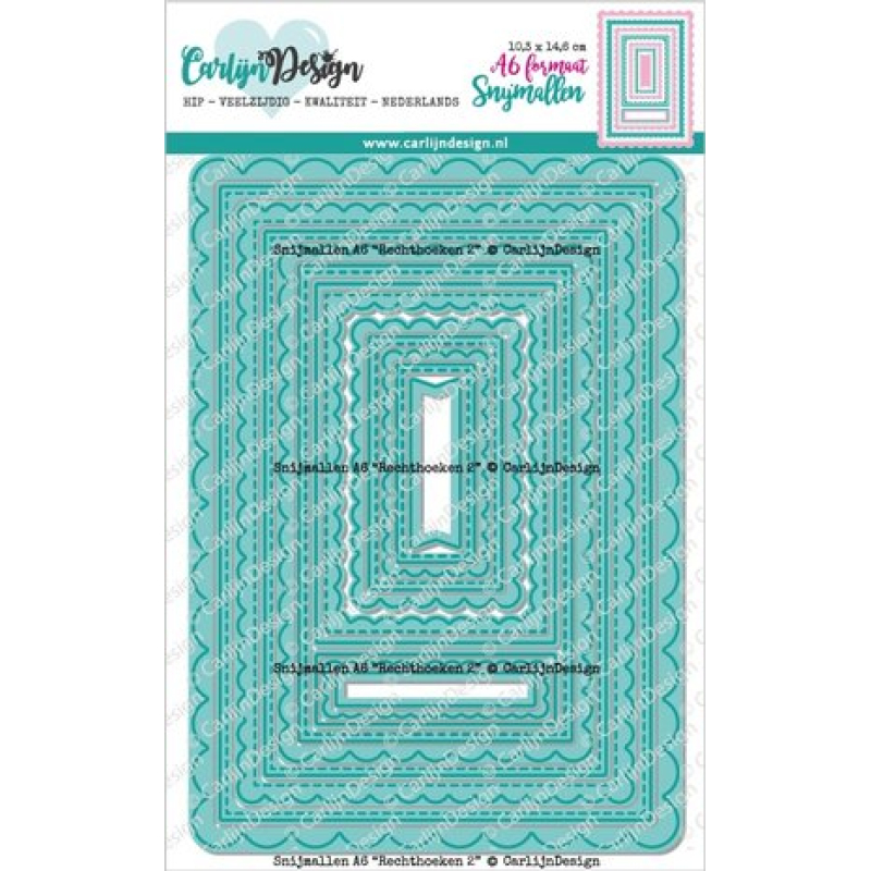 CarlijnDesign Snijmallen A6 Rechthoeken 2 (CDSN-0213)