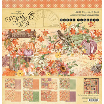 Graphic 45 Hello Pumpkin 12x12 Inch Collection Pack with Stickers (4502717)