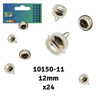 Vaessen Creative • Bellen met oog zilver 12mm 24pcs (10150-11)