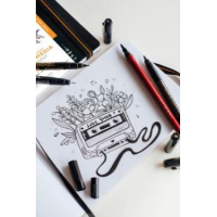 Rhodiarama Touch Mixed Media Book, genaaid boek met hardcover,  (116175C)