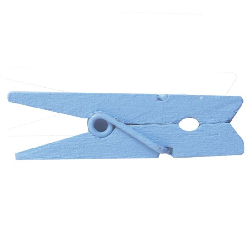 Vaessen Creative Wasknijpers hout 3,5cm 12pcs Baby blauw (3809-348)