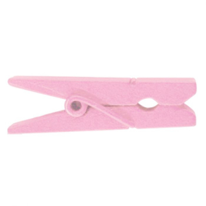 Vaessen Creative • Wasknijpers hout 3,5cm 12pcs Baby roze (3809-354)