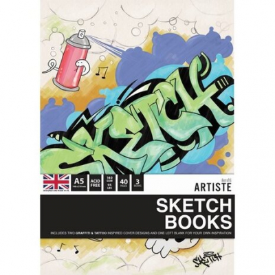 Docrafts Artiste A5 Sketchbooks Graffiti Tattoo (3 books) (DOA 101144)