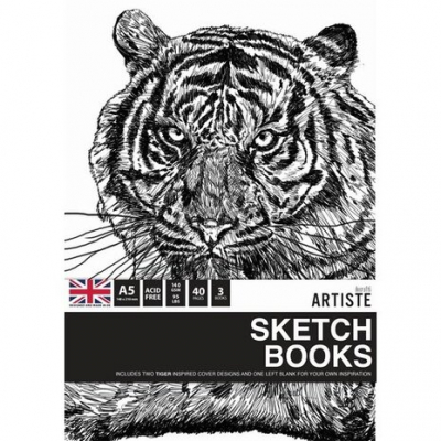 Docrafts Artiste A5 Sketchbooks Tigers (3 books) (DOA 101150)