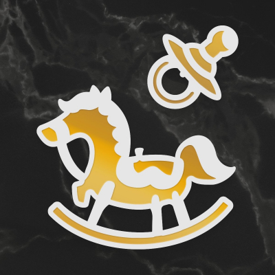 Couture Creations Horse & Pacifier Silhouette Mini Cut, Foil and Emboss Dies (CO726748) 