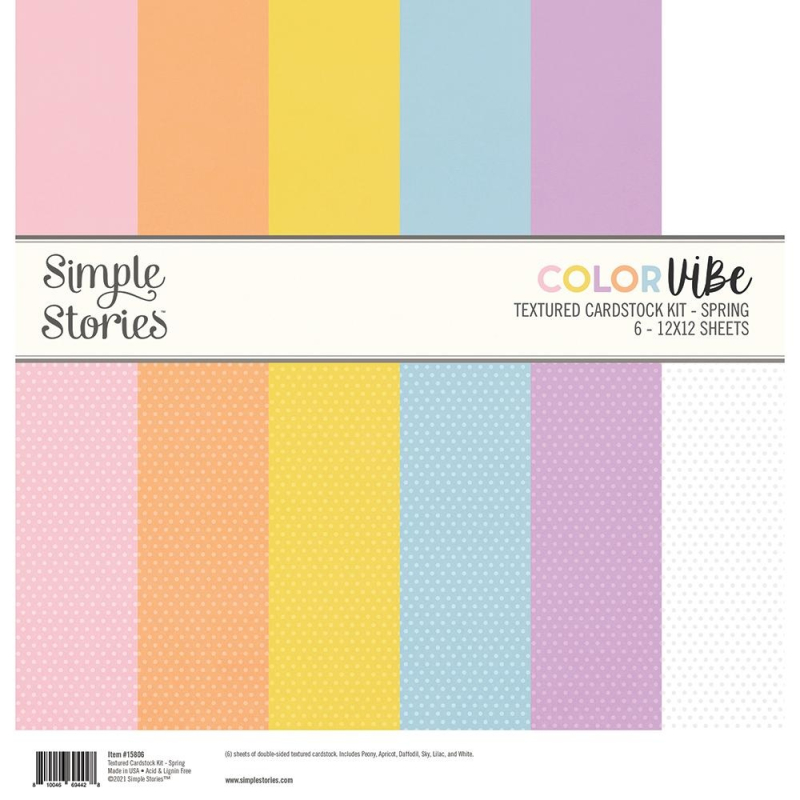 Simple Stories Color Vibe Textured Cardstock 12x12 Inch Spring (15806)