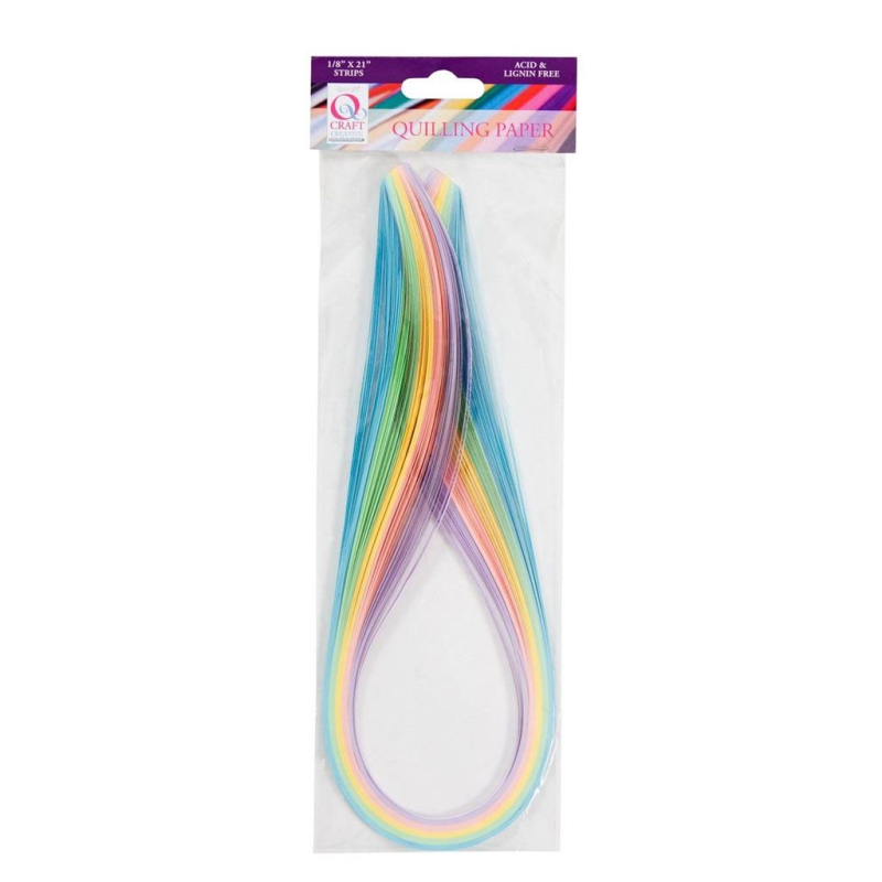 Docrafts Quilling Paper Strips Pastels (3mm) (100pcs) (QCR 873102)