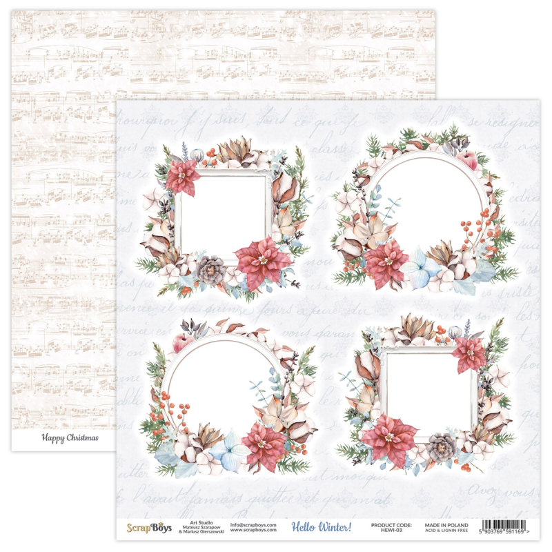 Scrapboys Hello Winter losse bladen (HEWI-03)