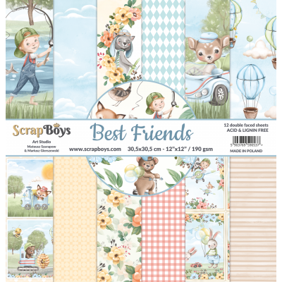 Scrapboys Best Friends 12x12 inch paperpad (BEFR-08)