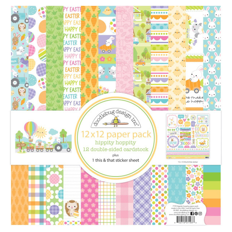 Doodlebug Design Hippity Hoppity 12x12 Inch Paper Pack (7193) (842715071933)
