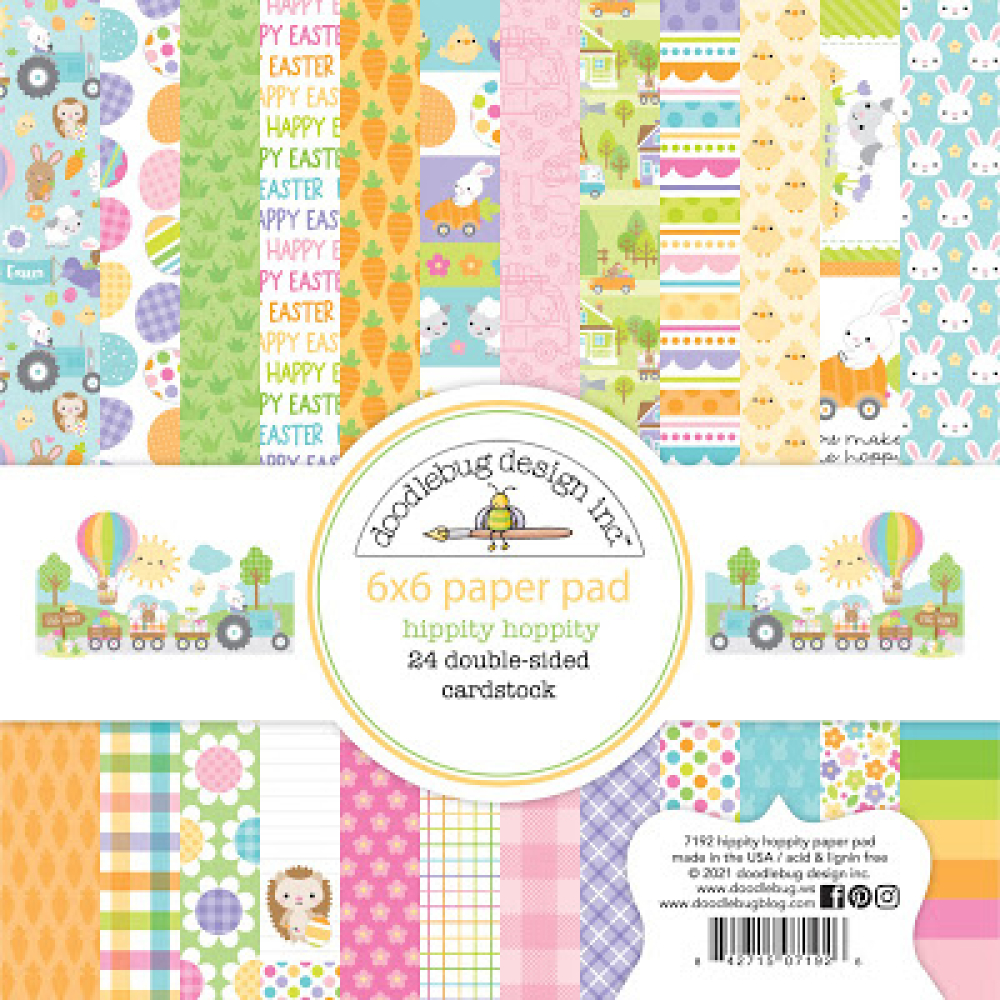 Doodlebug Design Hippity Hoppity 6x6 Inch Paper Pad (7192) (842715071926)