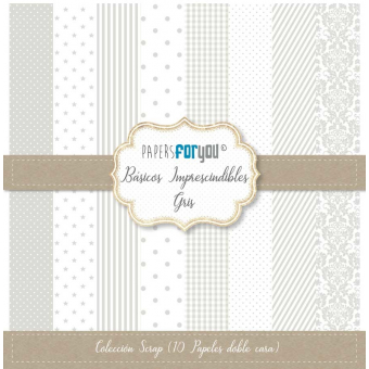 Papers For You Basicos Imprescindibles Gris Scrap Paper Pack (10pcs) (PFY-3661) ( PFY-3661)