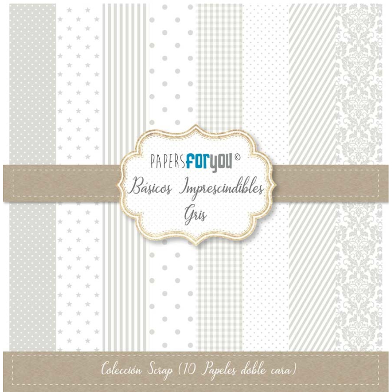 Papers For You Basicos Imprescindibles Gris Scrap Paper Pack (10pcs) (PFY-3661) 
