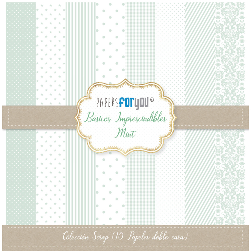 Papers For You Basicos Imprescindibles Mint Scrap Paper Pack (10pcs) (PFY-1704)