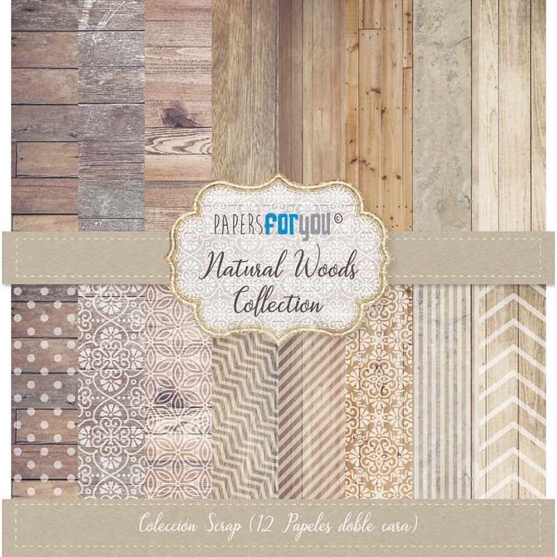 Papers For You Natural Woods Scrap Paper Pack (12pcs) (PFY-099) ( PFY-099)