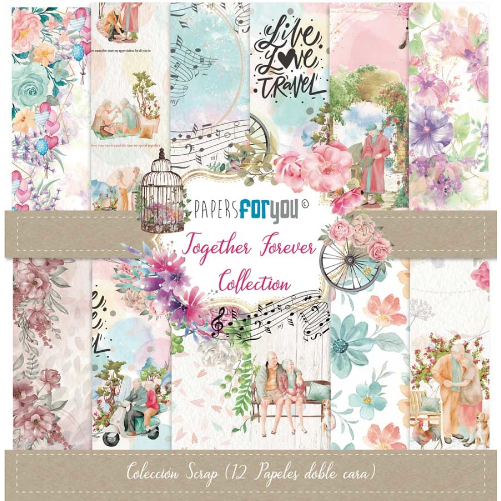 Papers For You Together Forever Scrap Paper Pack (12pcs) (PFY-4260) ( PFY-4260)
