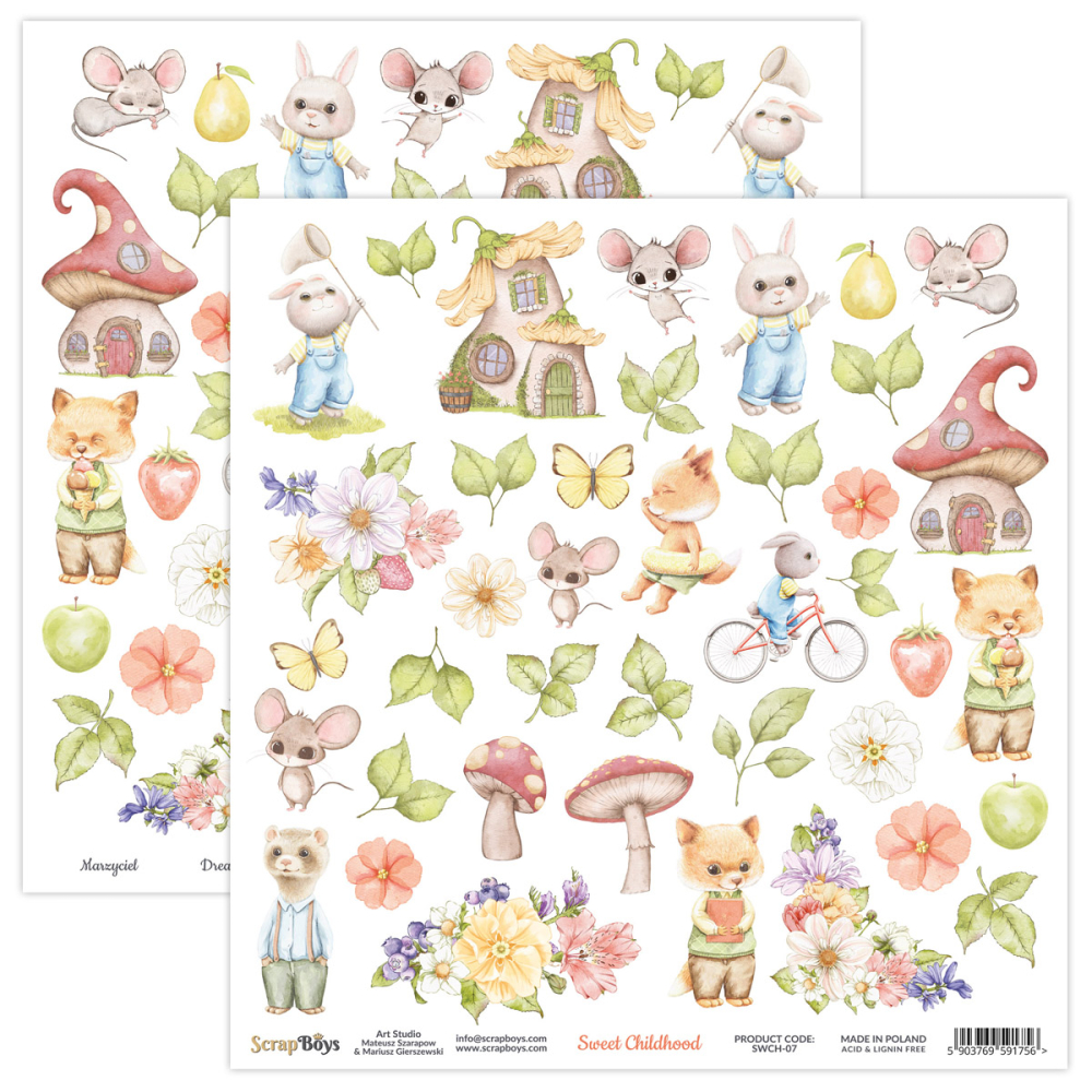 Scrapboys Sweet Childhood losse bladen (SWCH-07)