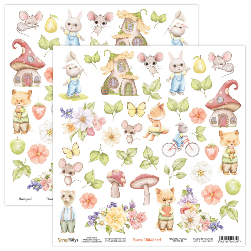 Scrapboys Sweet Childhood losse bladen (SWCH-07)