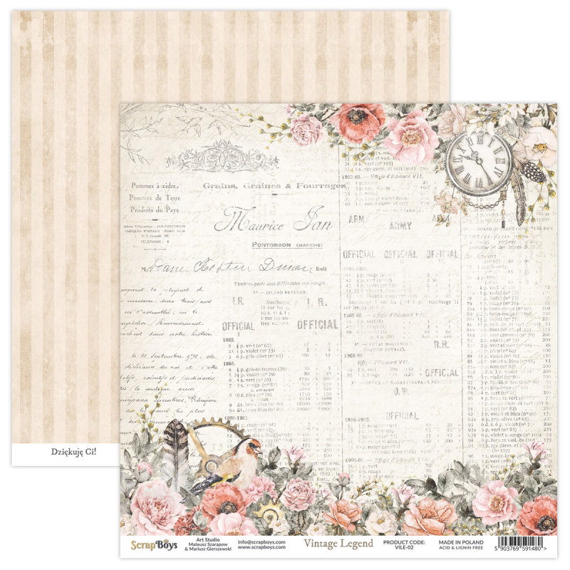 Scrapboys Vintage Legend losse bladen (VILE-02)