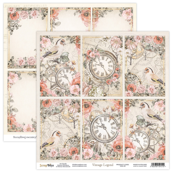 Scrapboys Vintage Legend losse bladen (VILE-05) Scrapboys Vintage Legend losse bladen (VILE-05)