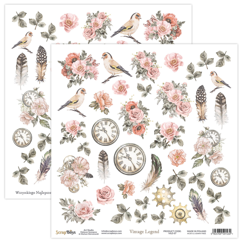 Scrapboys Vintage Legend losse bladen (VILE-07)