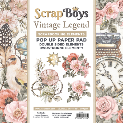 Scrapboys Vintage Legend VILE-11  POP UP Paperpad