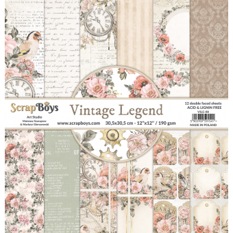 Scrapboys Vintage Legend paperpad 12x12 inch (VILE-08)