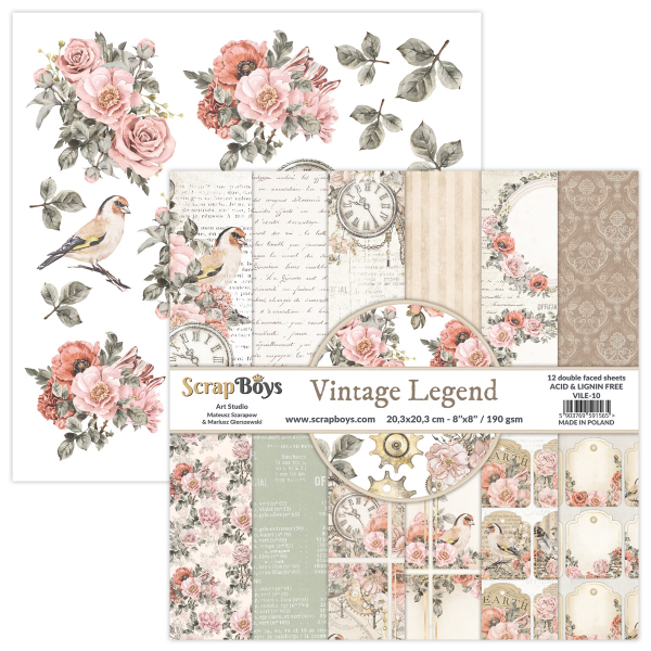 Scrapboys Vintage Legend Paperpad 8x8 inch (VILE-10)