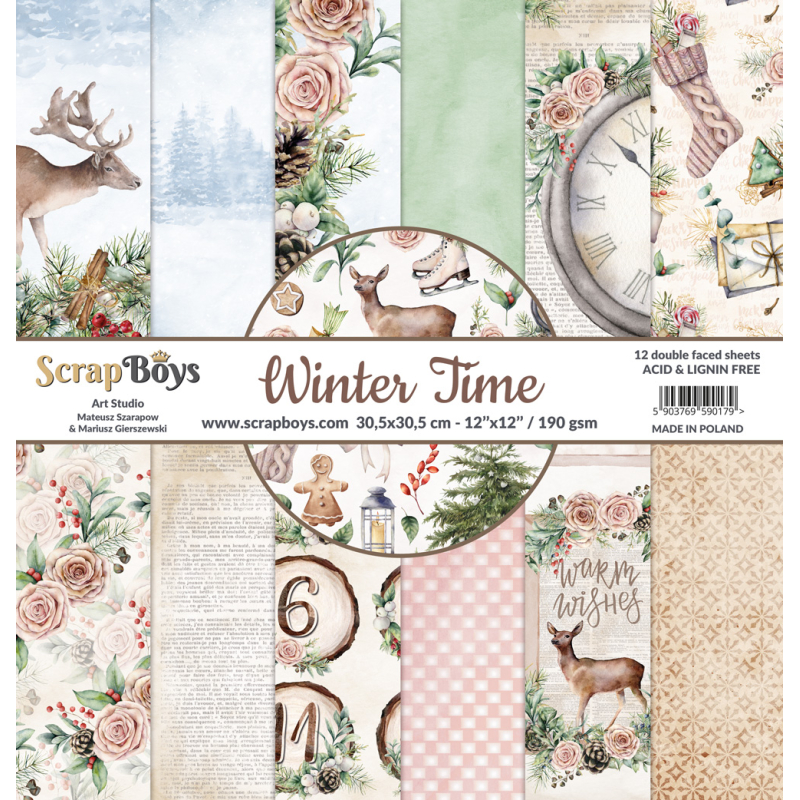 Scrapboys Winter Time 12x12 inch paperpad (WITI-08)