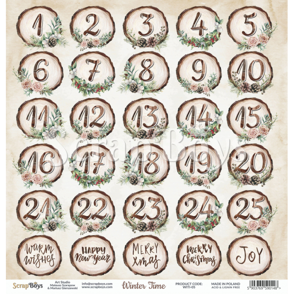 Scrapboys Winter Time losse bladen (WITI-05)