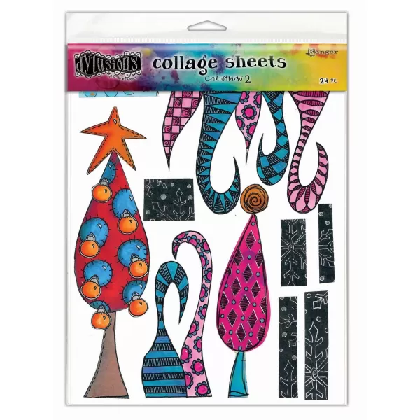 Ranger Dylusions Christmas Collage Sheets 2 (DYA82071)